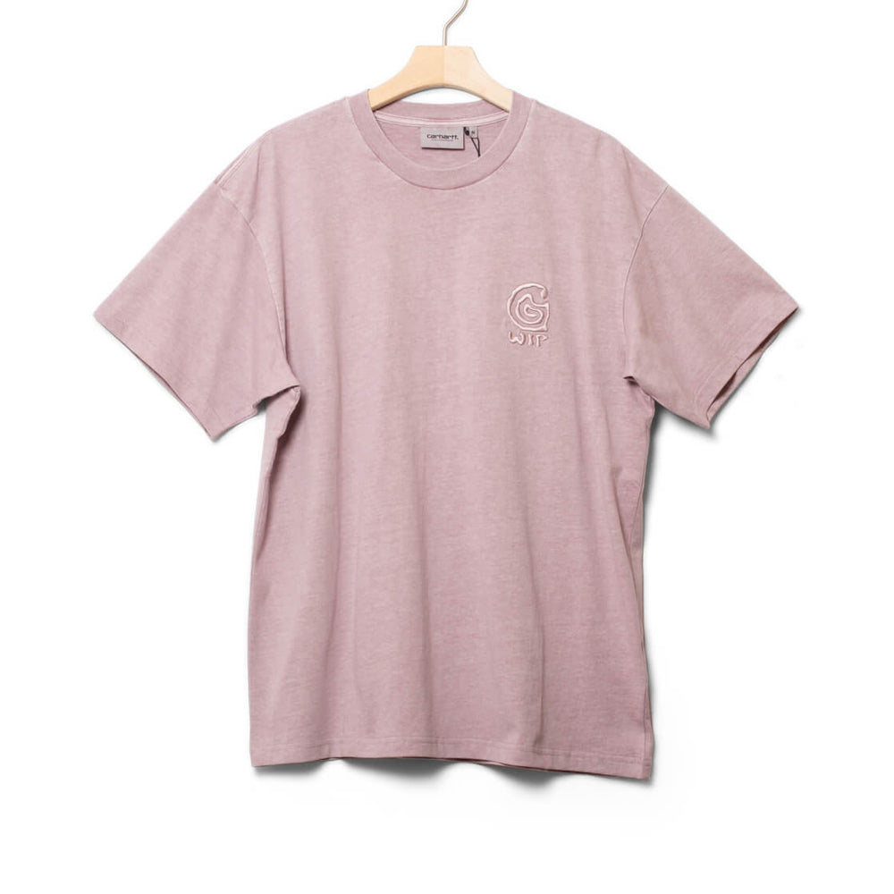 Carhartt WIP T-Shirt Helix Redux pink fog garment dyed
