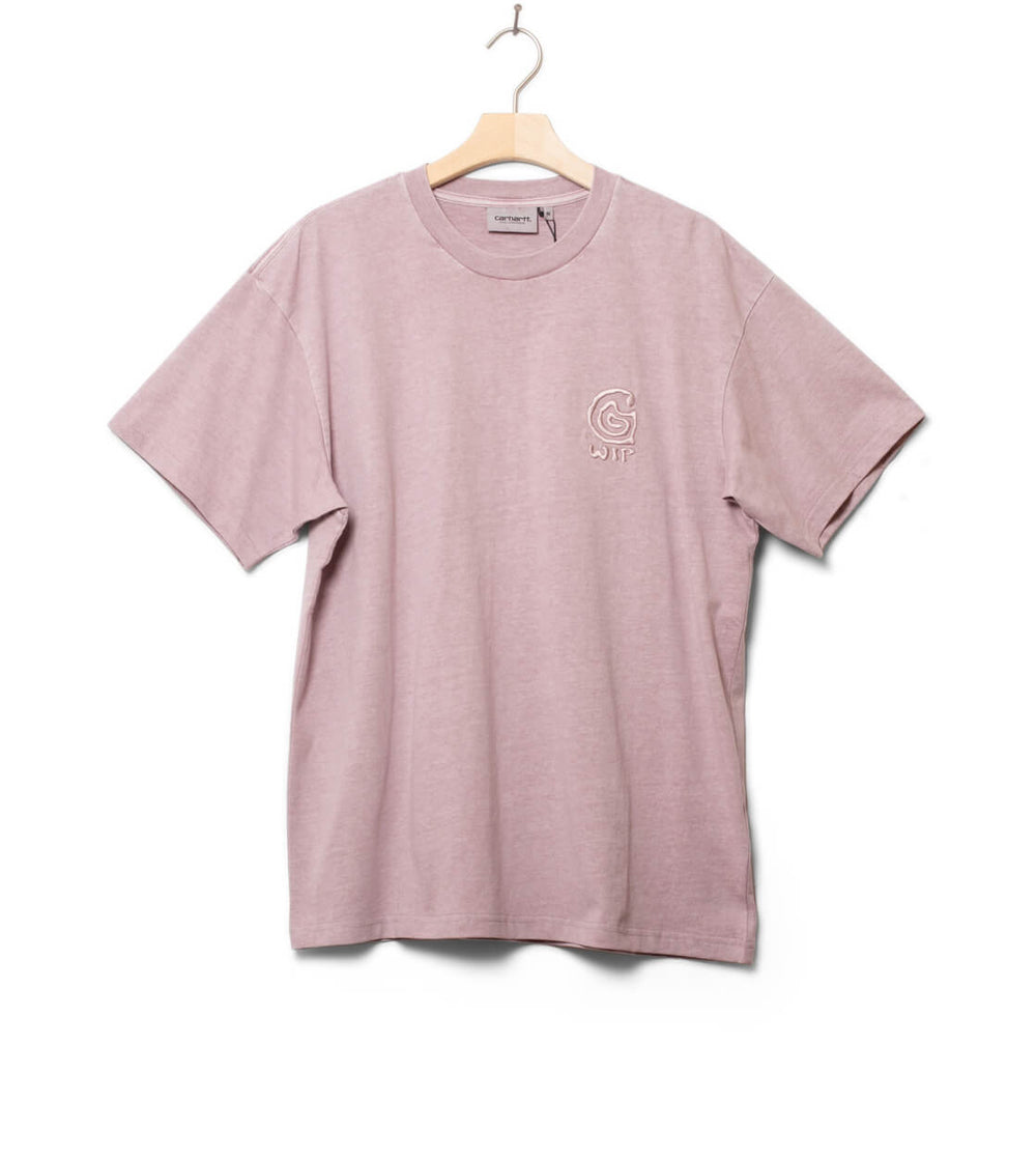 Carhartt WIP T-Shirt Helix Redux pink fog garment dyed