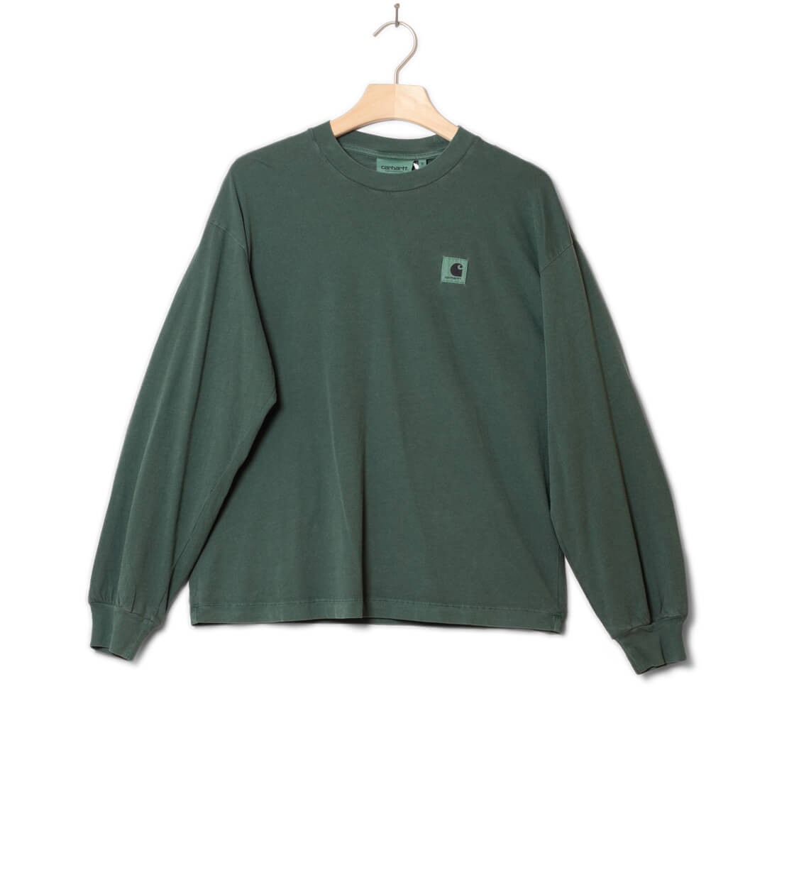 Carhartt WIP W Longsleeve Nelson green dark scarab garment dyed