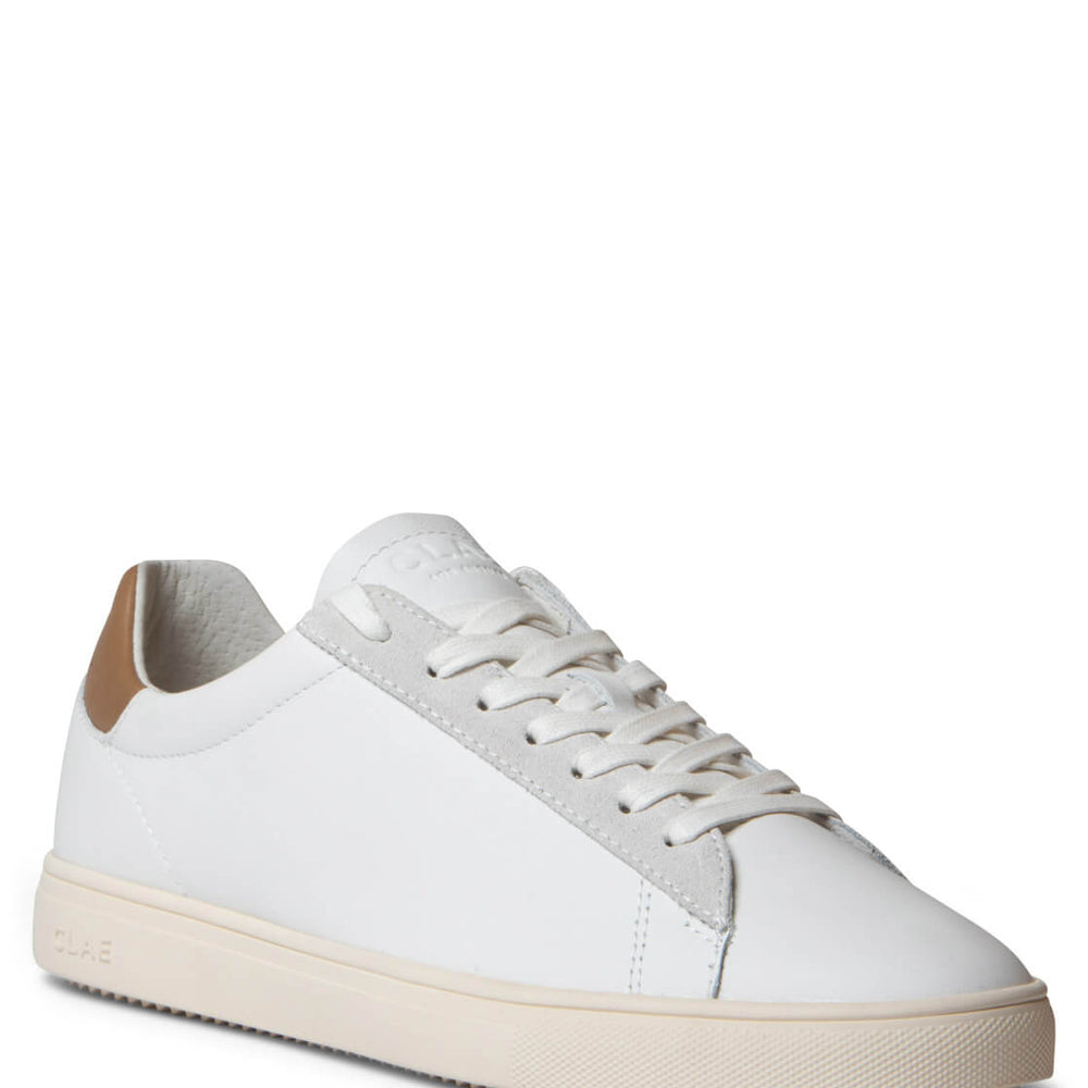 Clae Shoes Bradley California Leather white camel