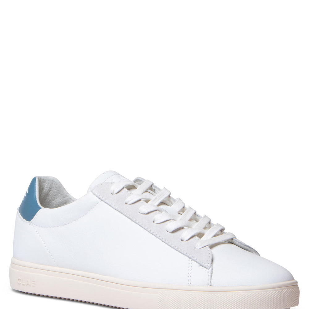 Clae Shoes Bradley white leather stellar blue