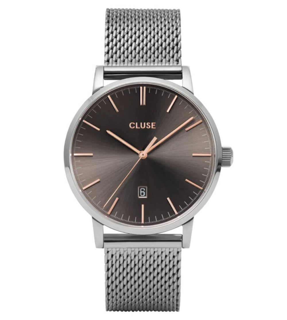 Cluse Watch Aravis Mesh silver/dark grey silver