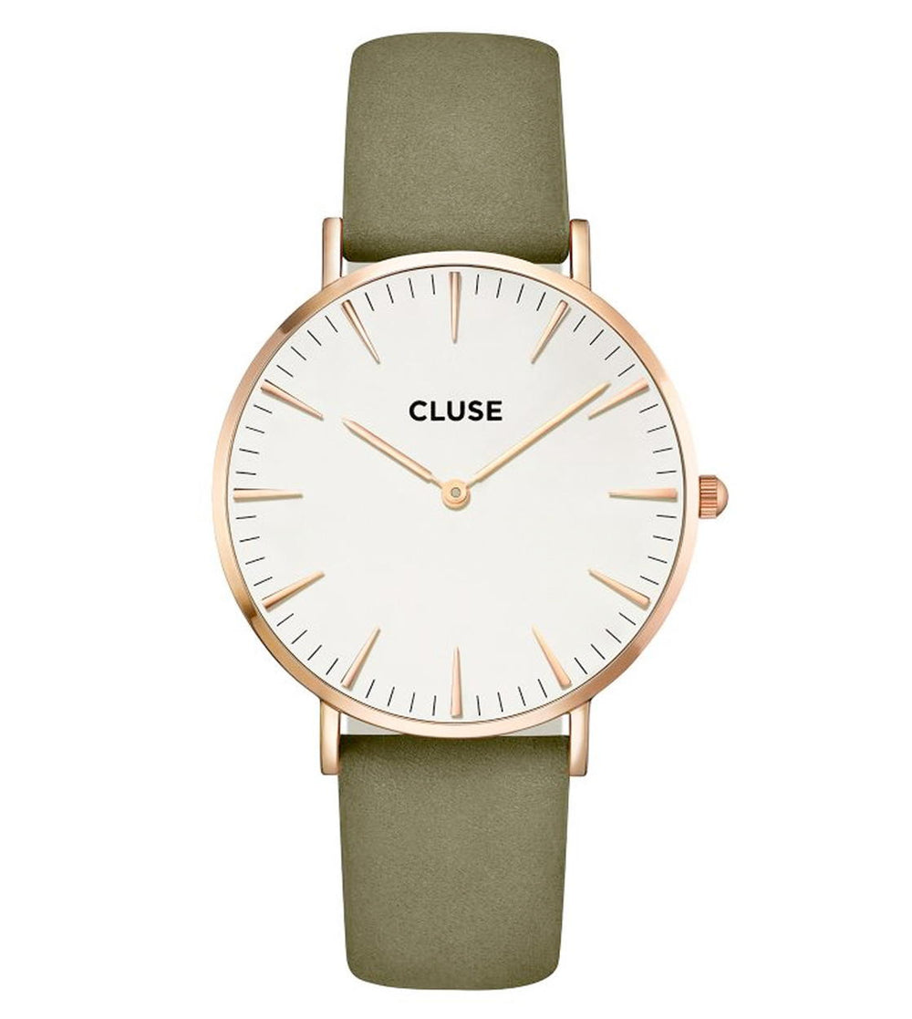 Cluse Watch La Boheme green olive/white rose gold