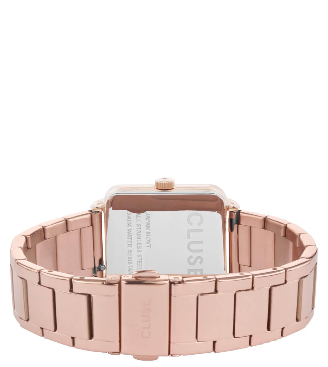 Cluse Watch La Tetragone 3-Link rose gold/white pearl