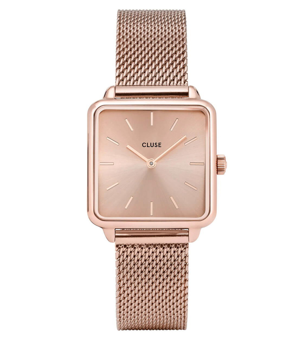 Cluse Watch La Tetragone Mesh rosegold full