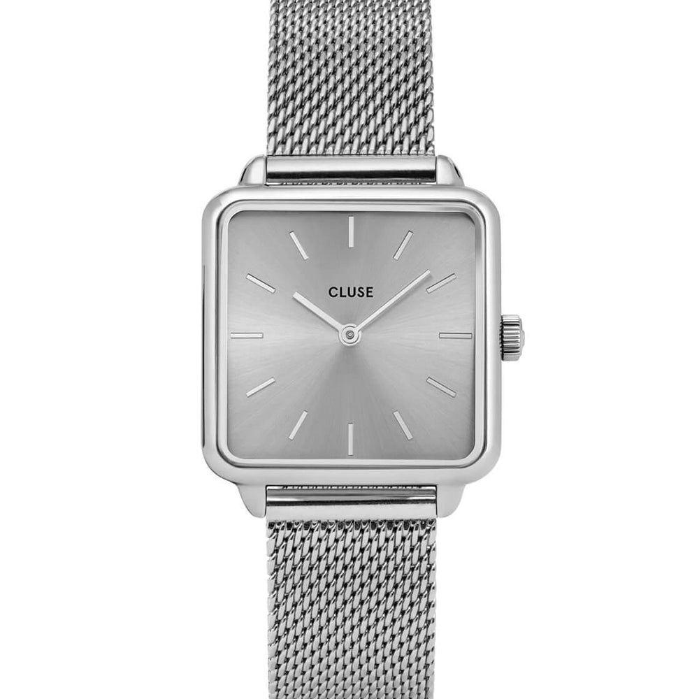 Cluse Watch La Tetragone Mesh silver full