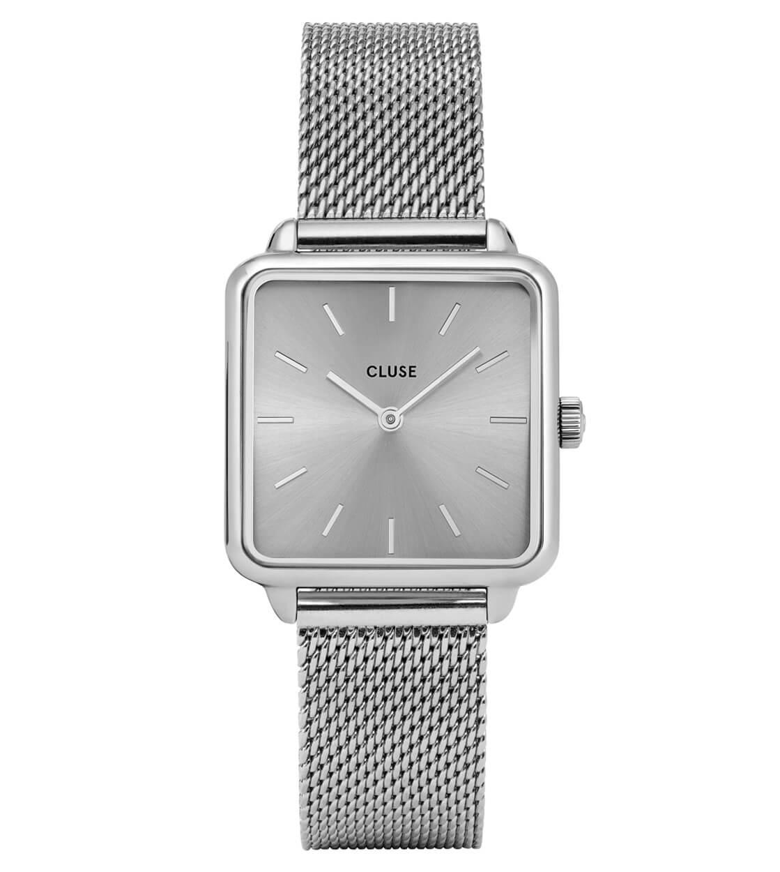 Cluse Watch La Tetragone Mesh silver full