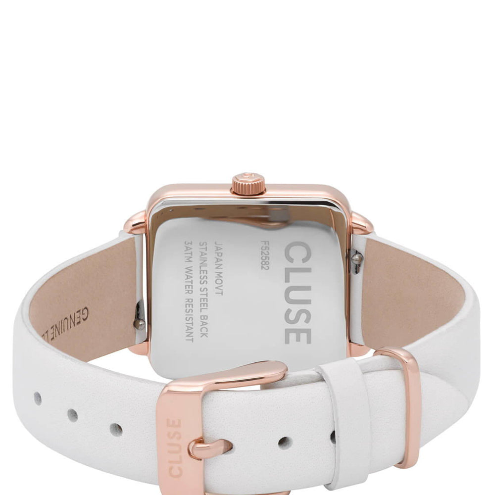 Cluse Watch La Tetragone white/white rose gold