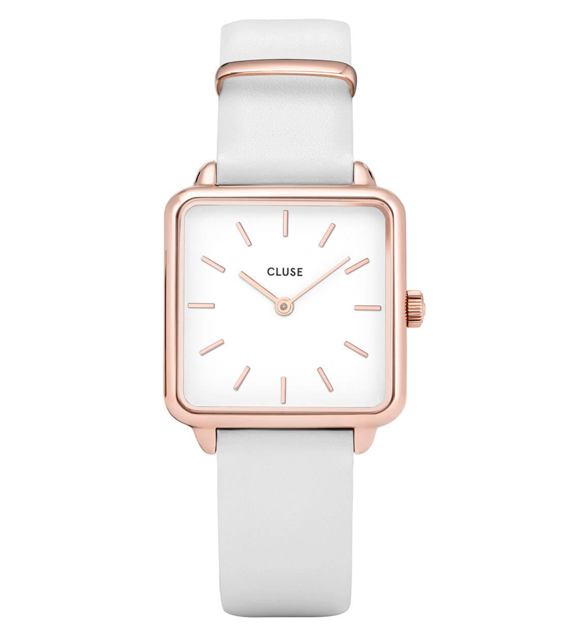 Cluse Watch La Tetragone white/white rose gold