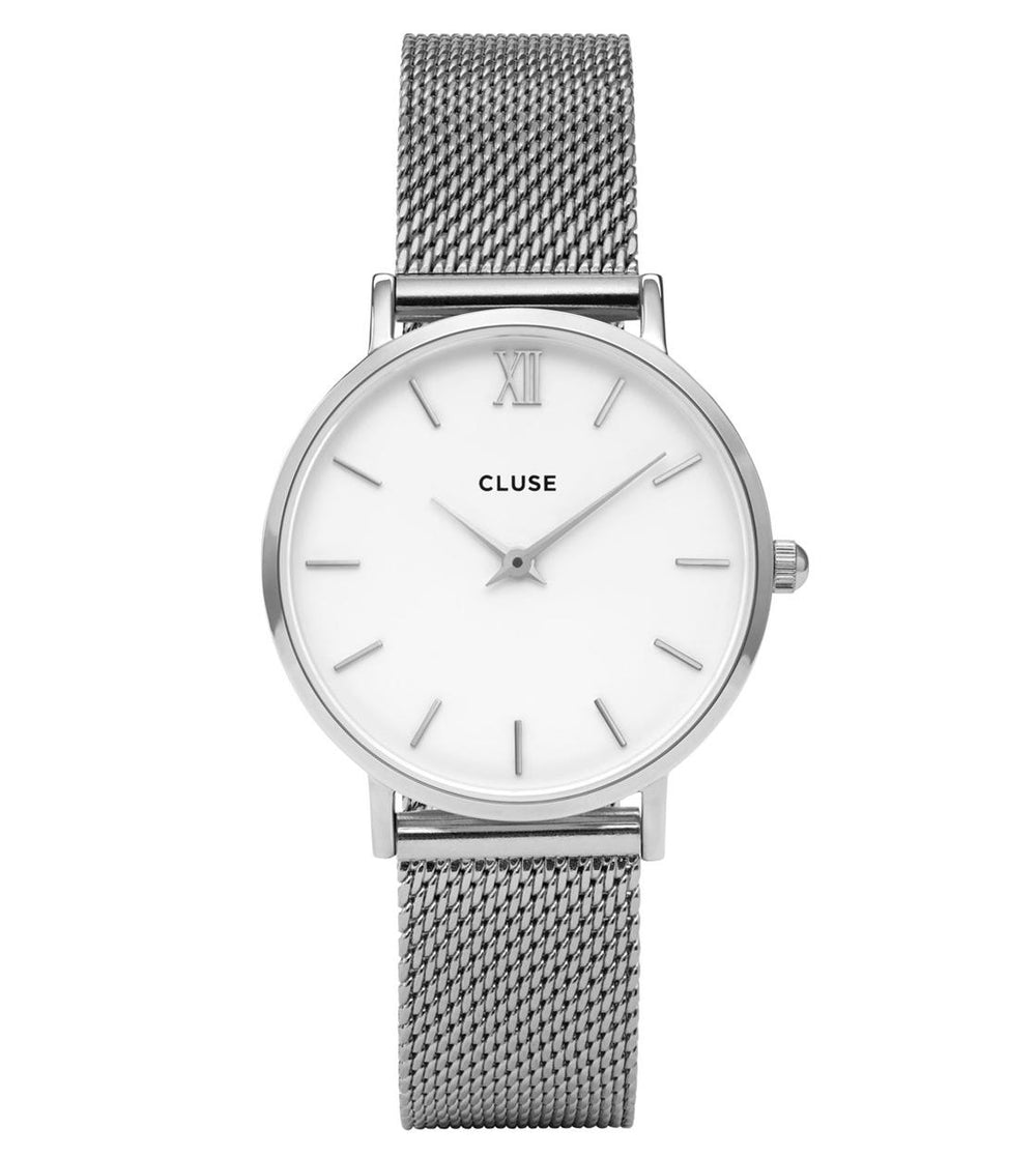 Cluse Watch Minuit Mesh silver/white mesh