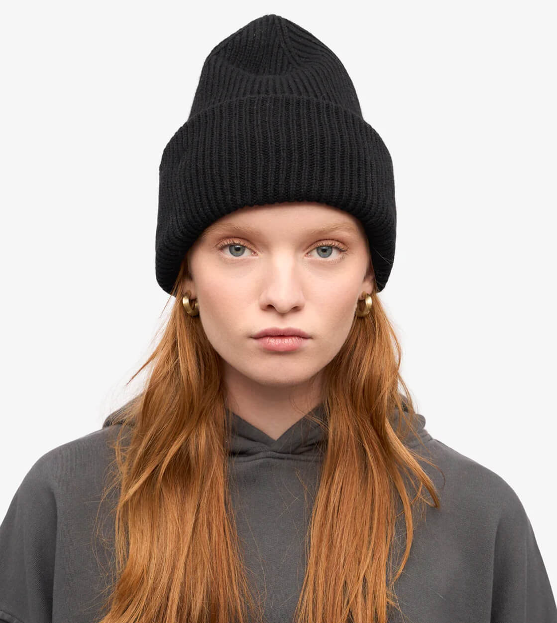 Colorful Standard Beanie Tall Merino Wool black deep