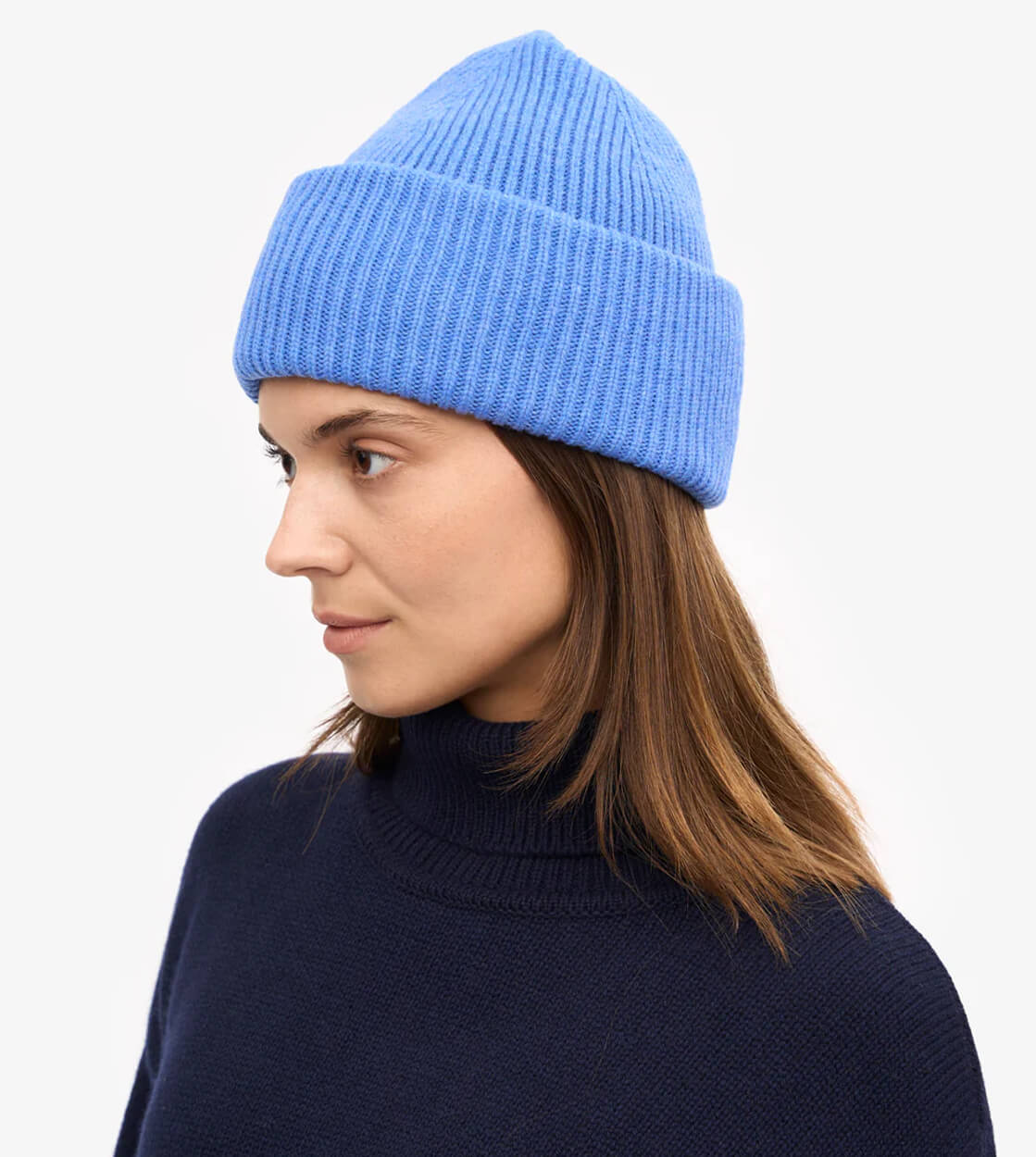 Colorful Standard Beanie Tall Merino Wool blue pacific