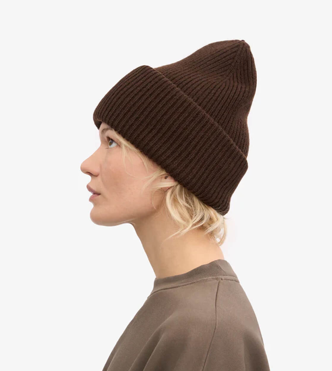 Colorful Standard Beanie Tall Merino Wool brown coffee