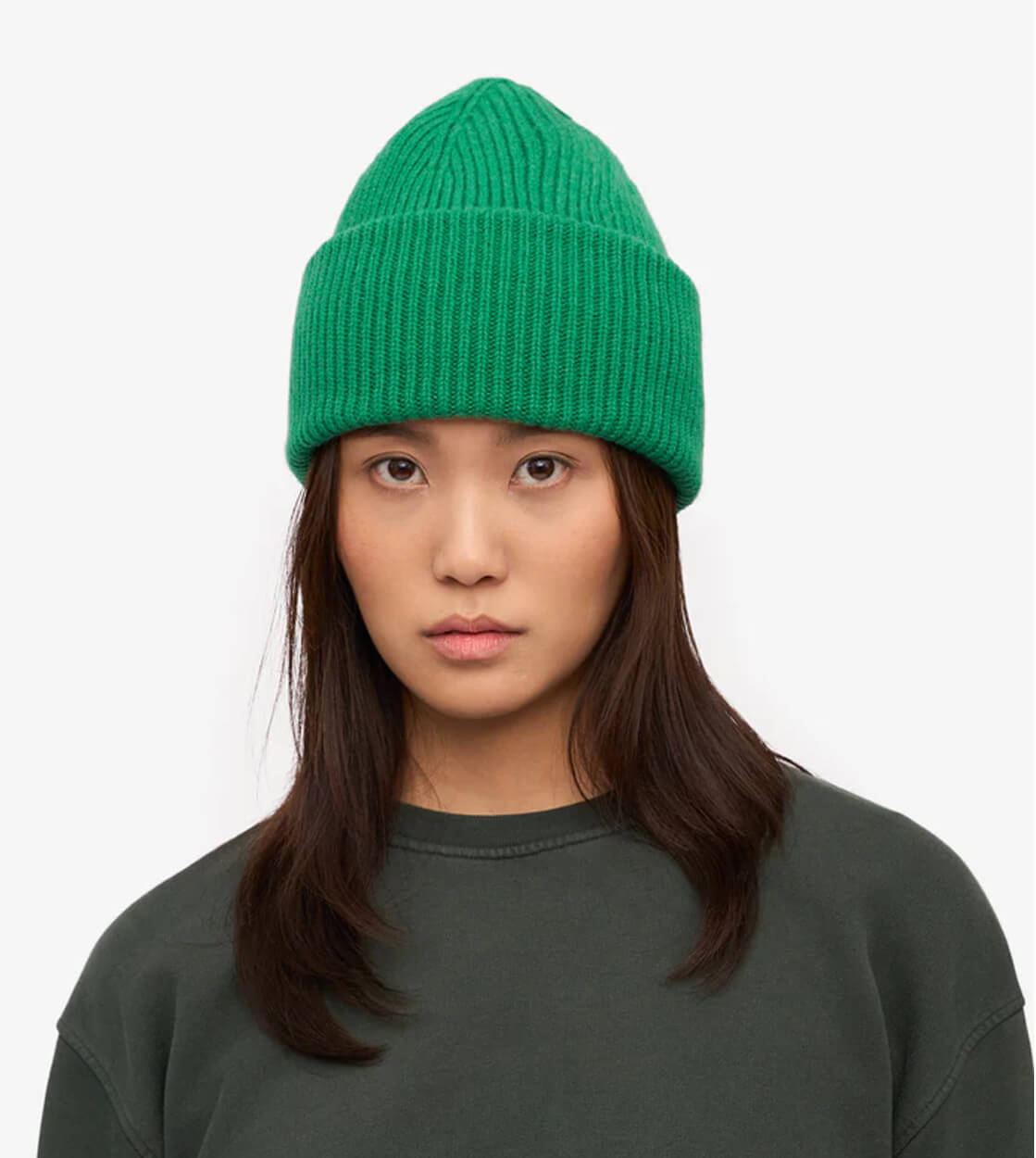 Colorful Standard Beanie Tall Merino Wool green kelly
