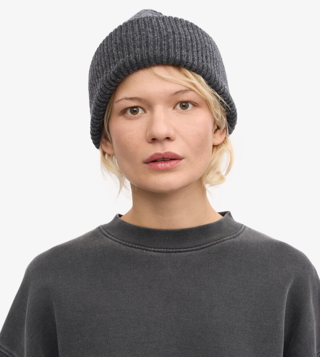 Colorful Standard Beanie Tall Merino Wool grey lava
