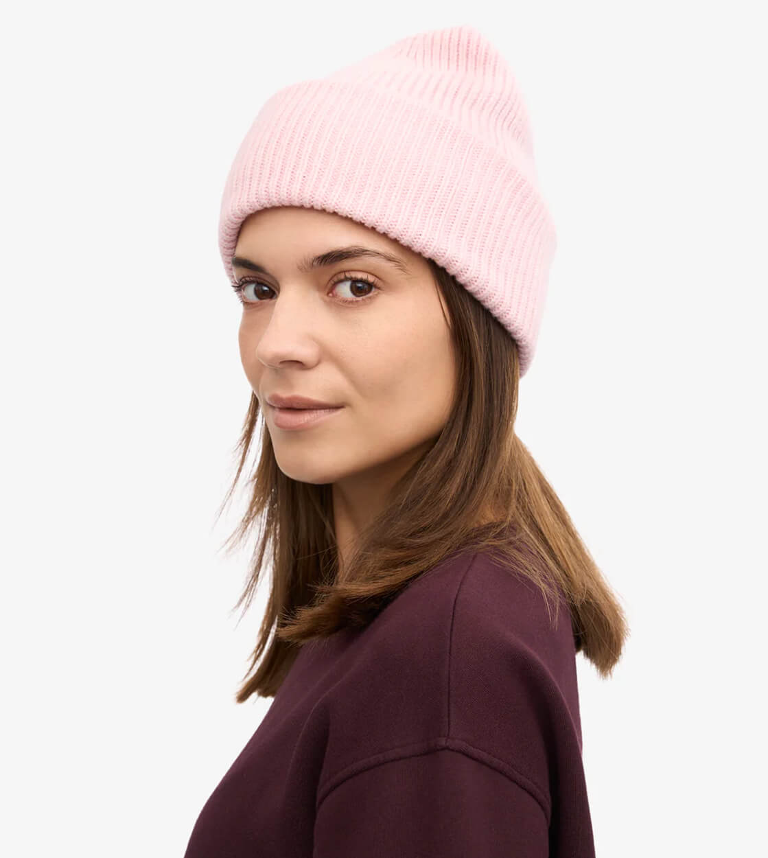 Colorful Standard Beanie Tall Merino Wool pink faded