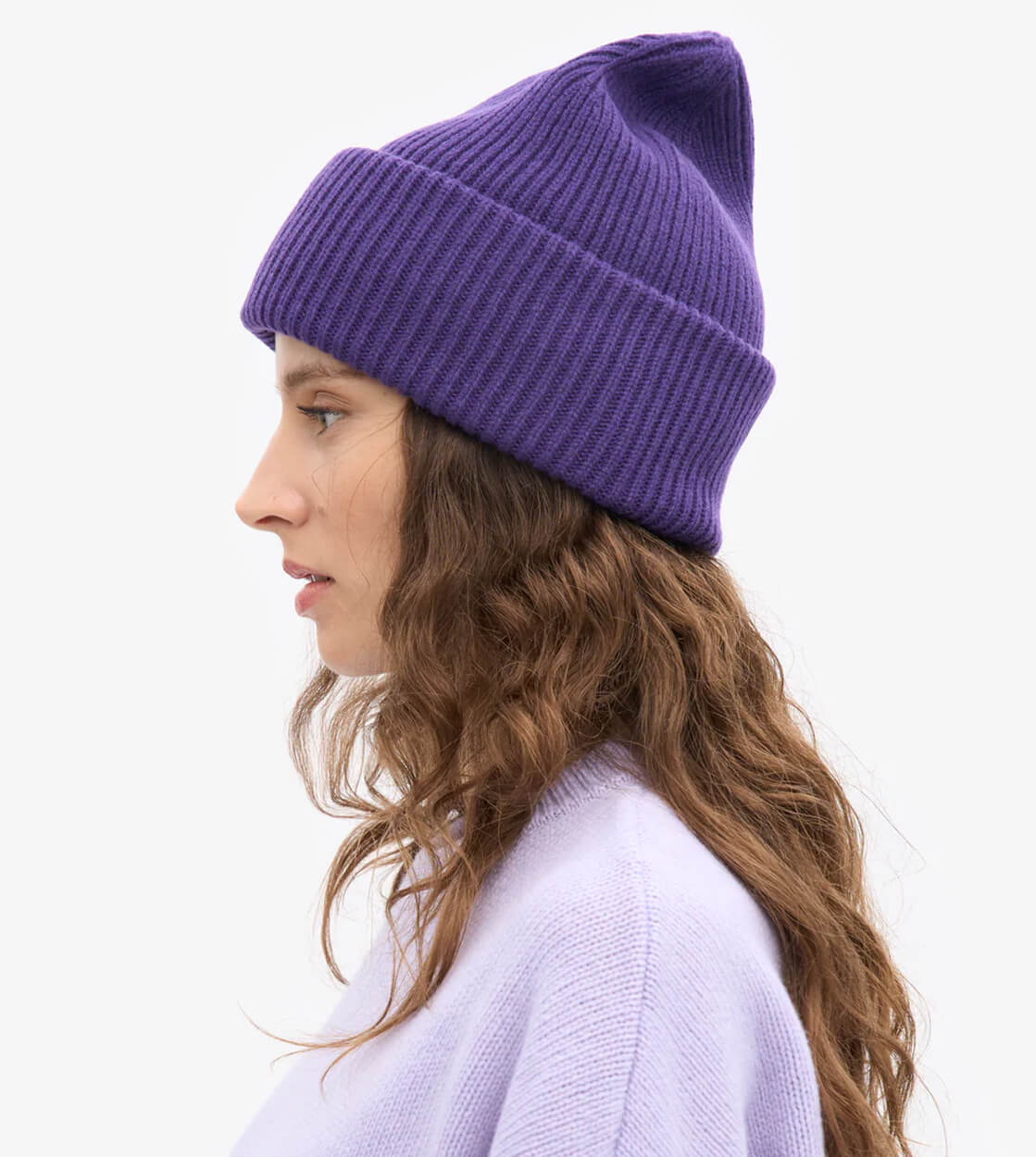 Colorful Standard Beanie Tall Merino Wool purple ultra violet