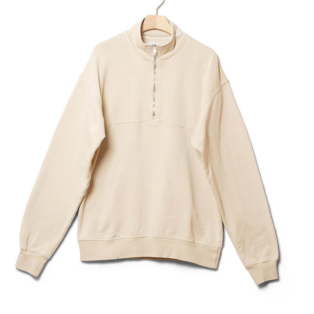 Colorful Standard Half Zip Sweater CS 1014 beige ivory white