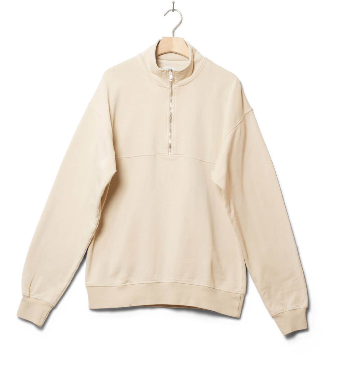 Colorful Standard Half Zip Sweater CS 1014 beige ivory white