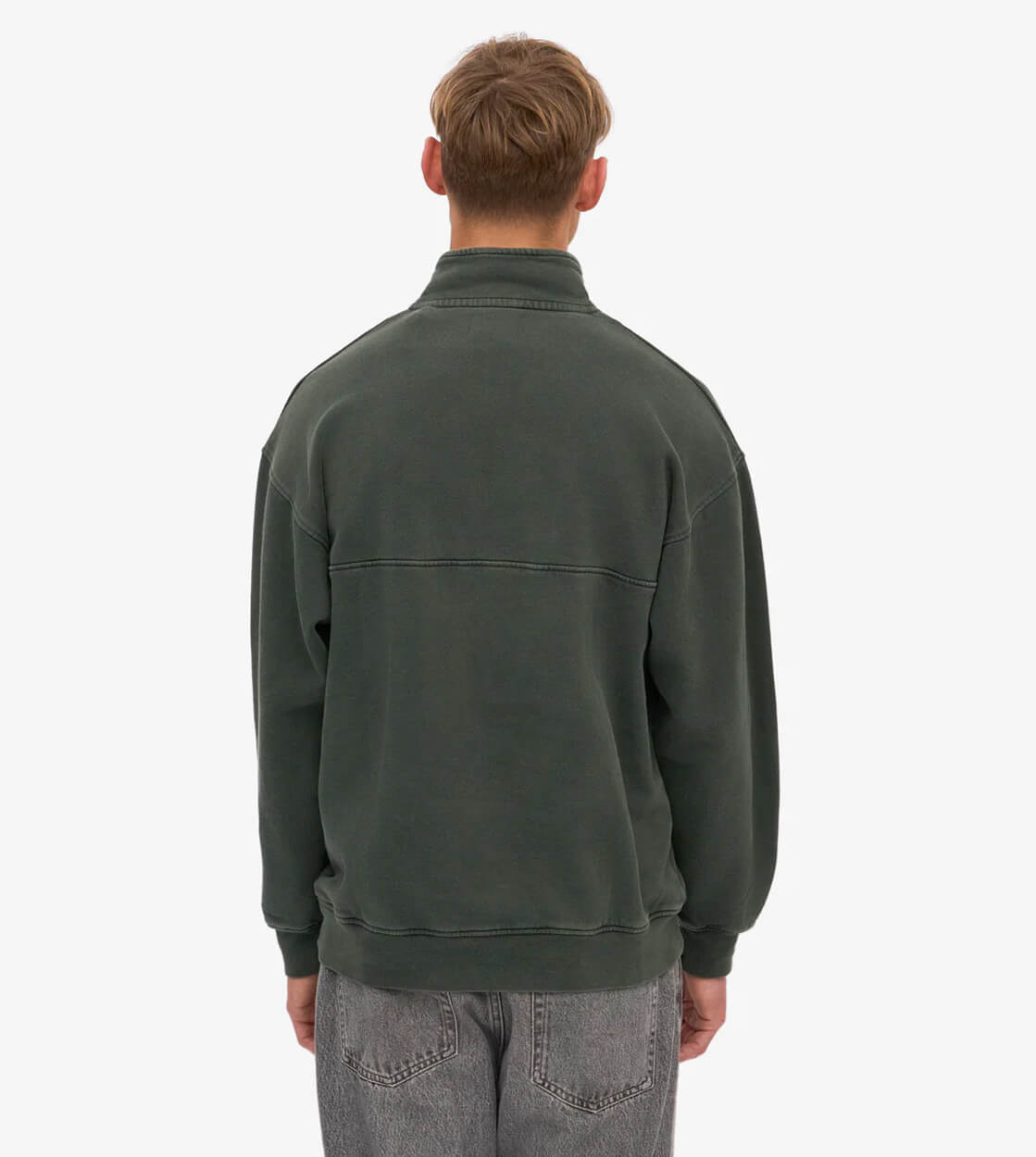 Colorful Standard Half Zip Sweater CS 1014 green midnight forest