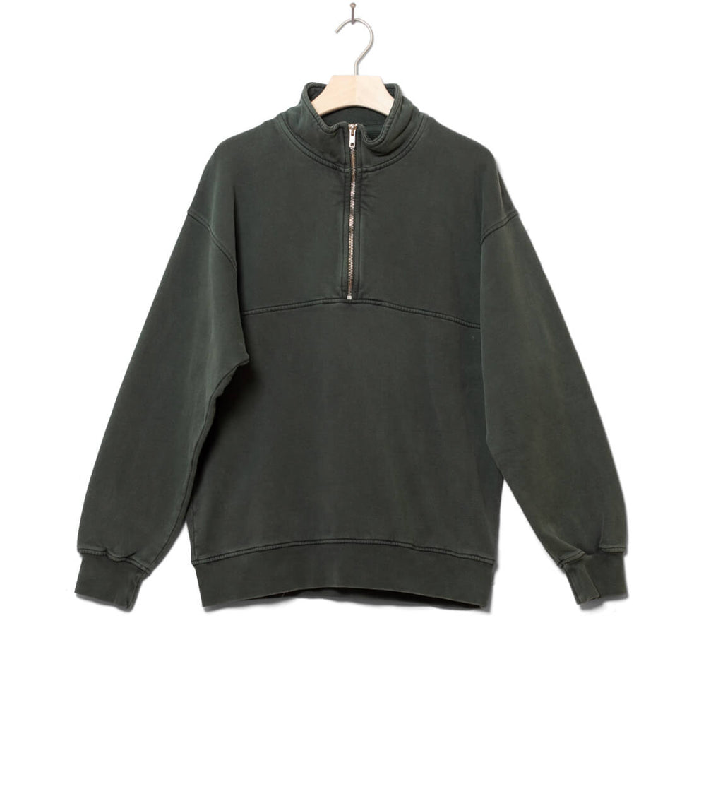 Colorful Standard Half Zip Sweater CS 1014 green midnight forest