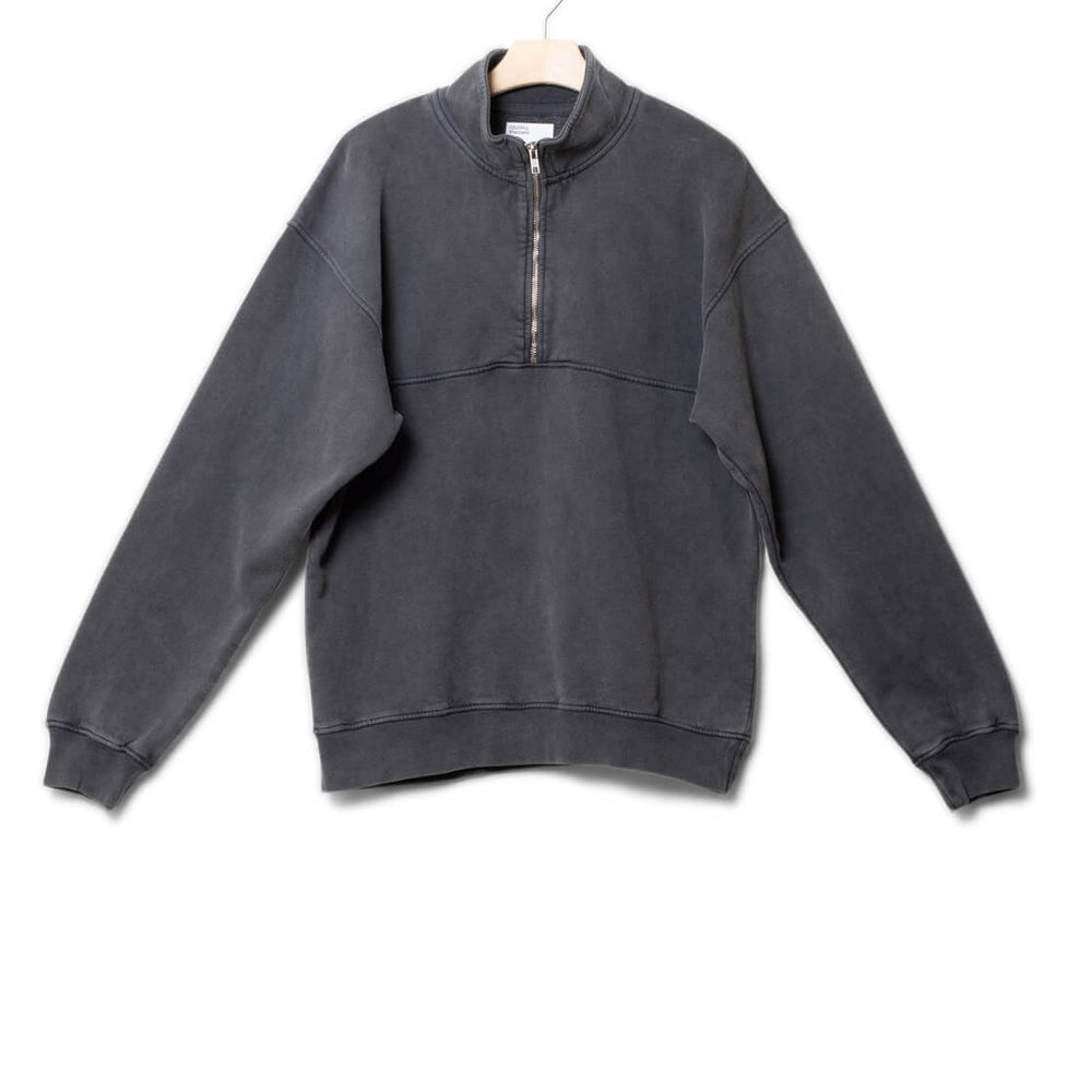 Colorful Standard Half Zip Sweater CS 1014 grey faded black
