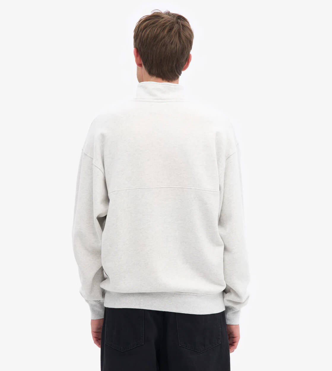 Colorful Standard Half Zip Sweater CS 1014 grey snow melange