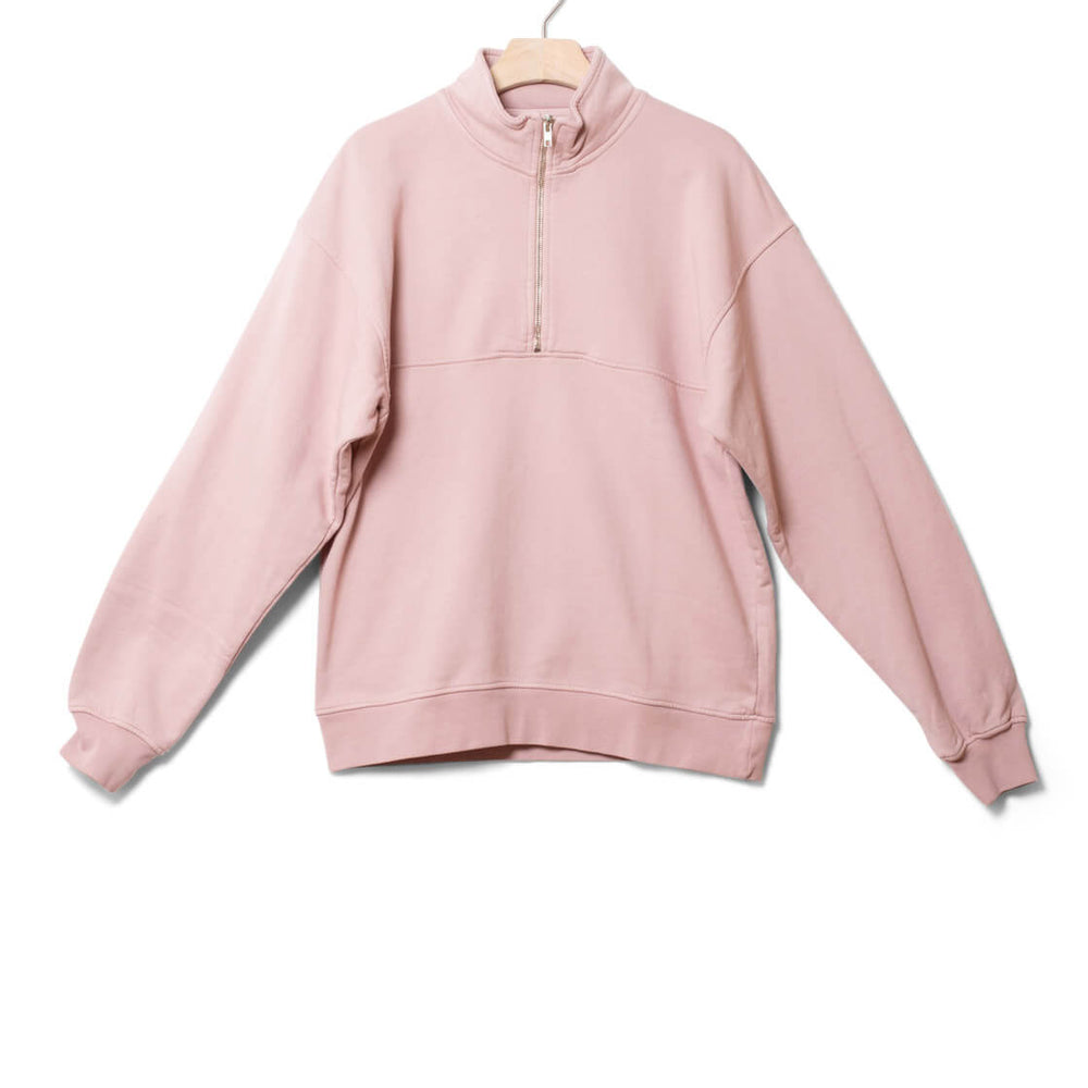 Colorful Standard Half Zip Sweater CS 1014 pink faded
