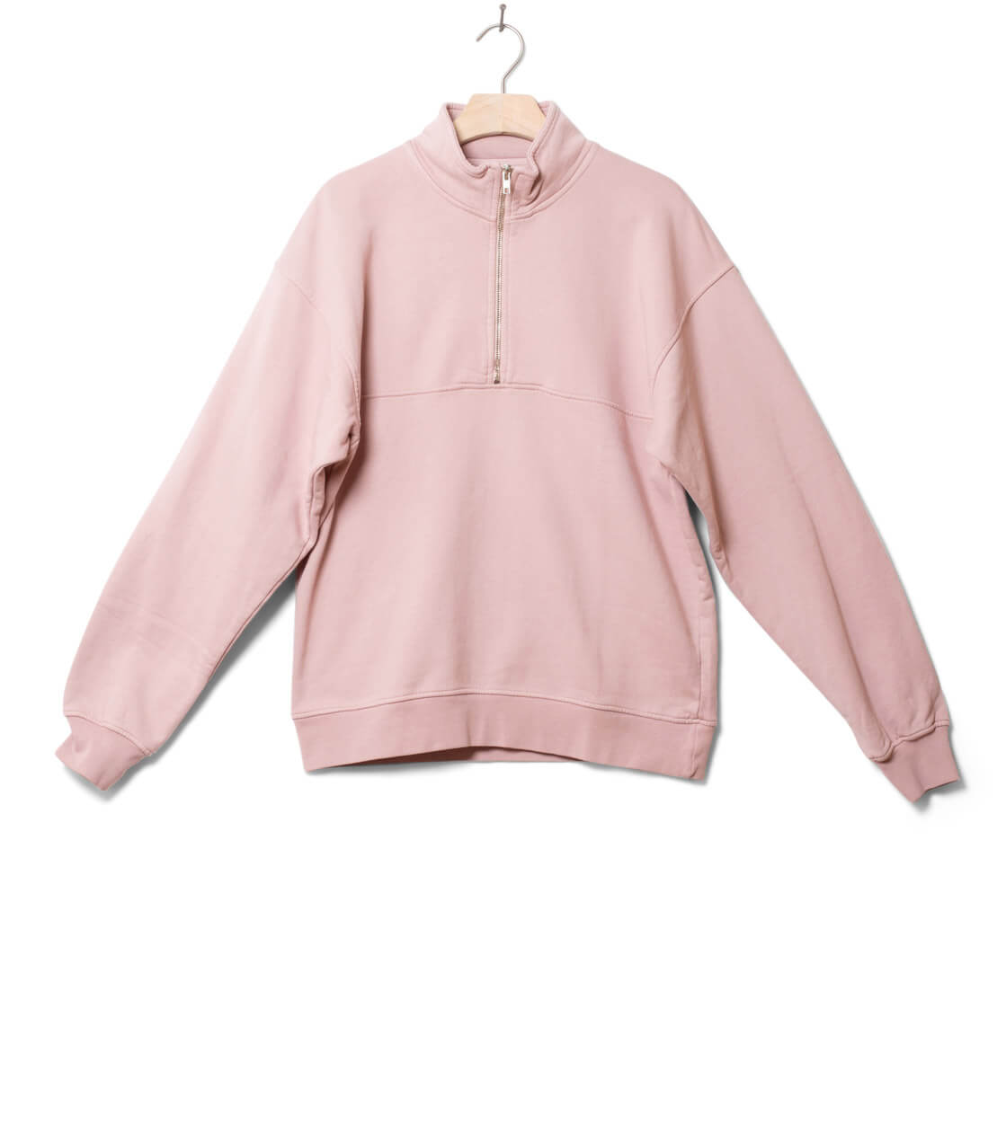 Colorful Standard Half Zip Sweater CS 1014 pink faded