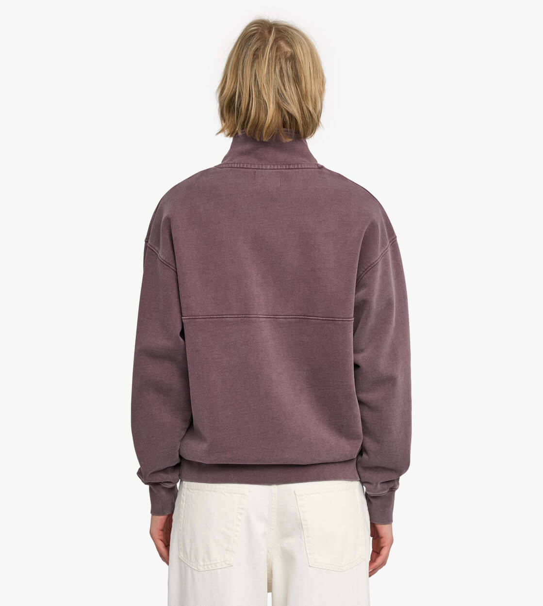 Colorful Standard Half Zip Sweater CS 1014 purple faded grape