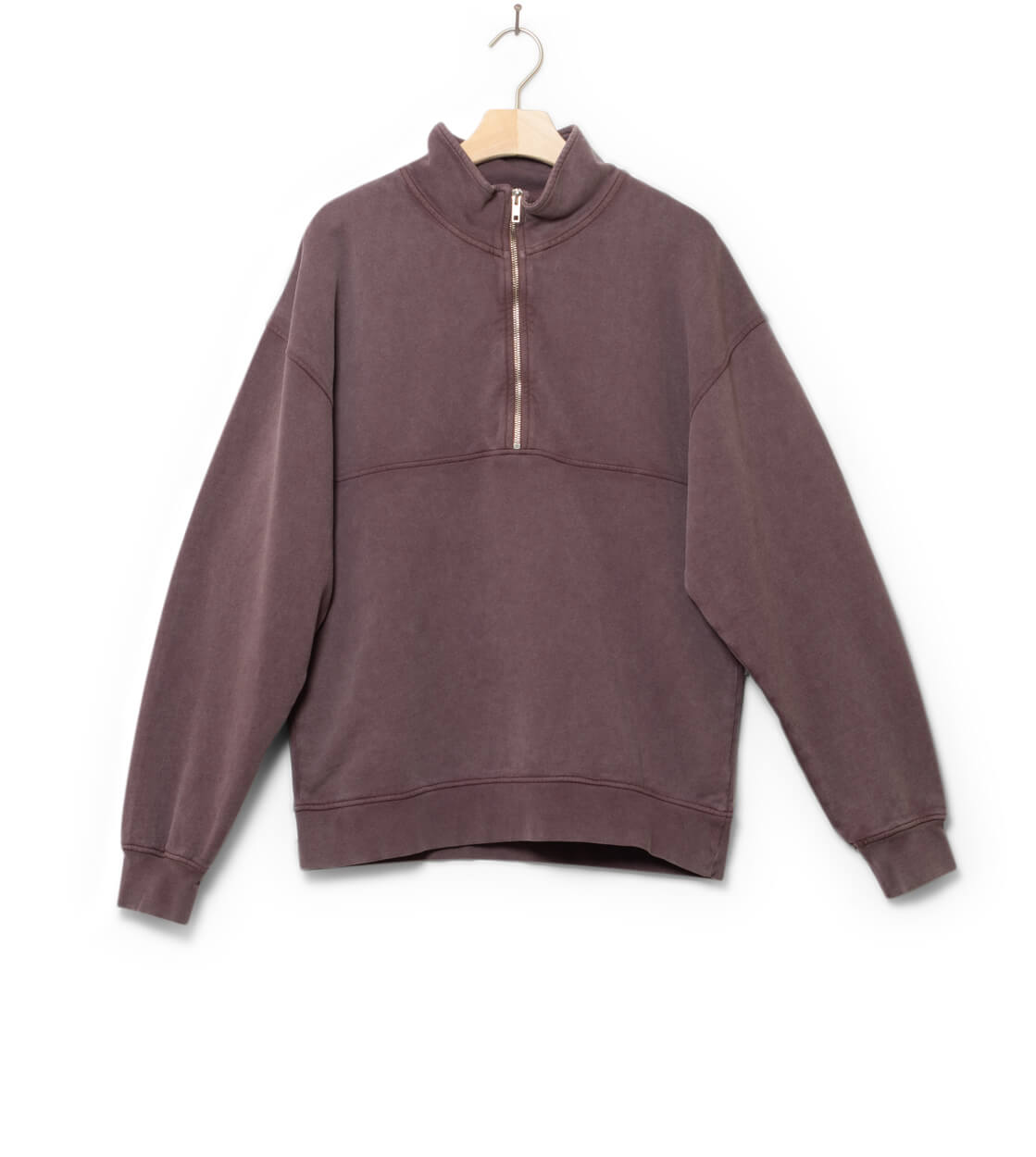 Colorful Standard Half Zip Sweater CS 1014 purple faded grape