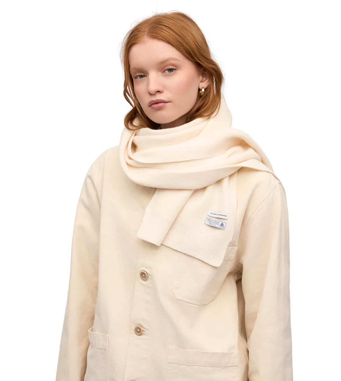 Colorful Standard Scarf Merino Wool white optical