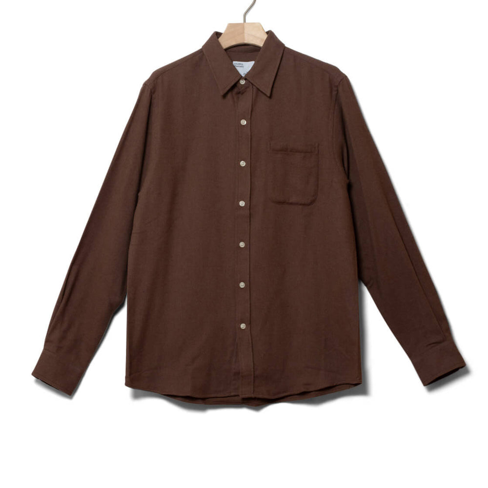 Colorful Standard Shirt Flannel CS 4006 brown cedar