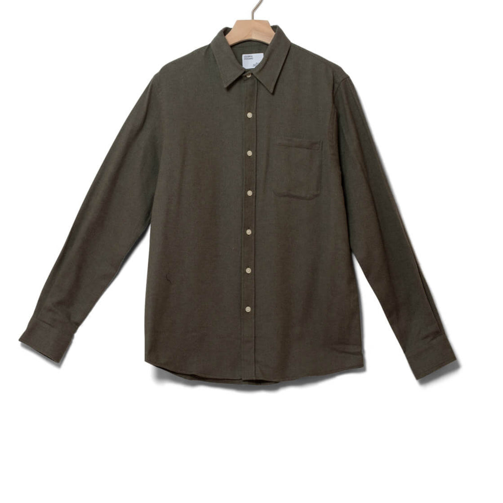 Colorful Standard Shirt Flannel CS 4006 green dusty olive