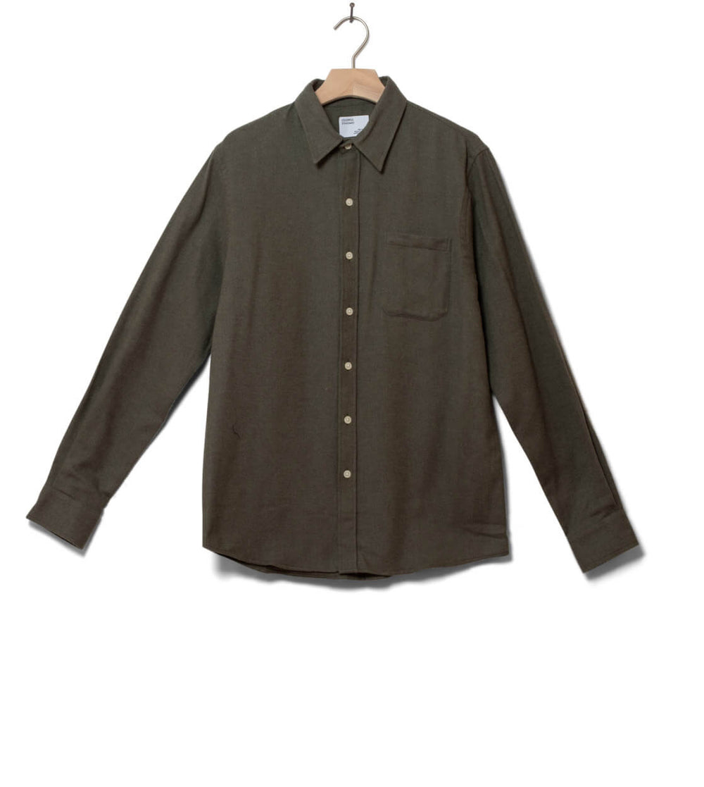 Colorful Standard Shirt Flannel CS 4006 green dusty olive