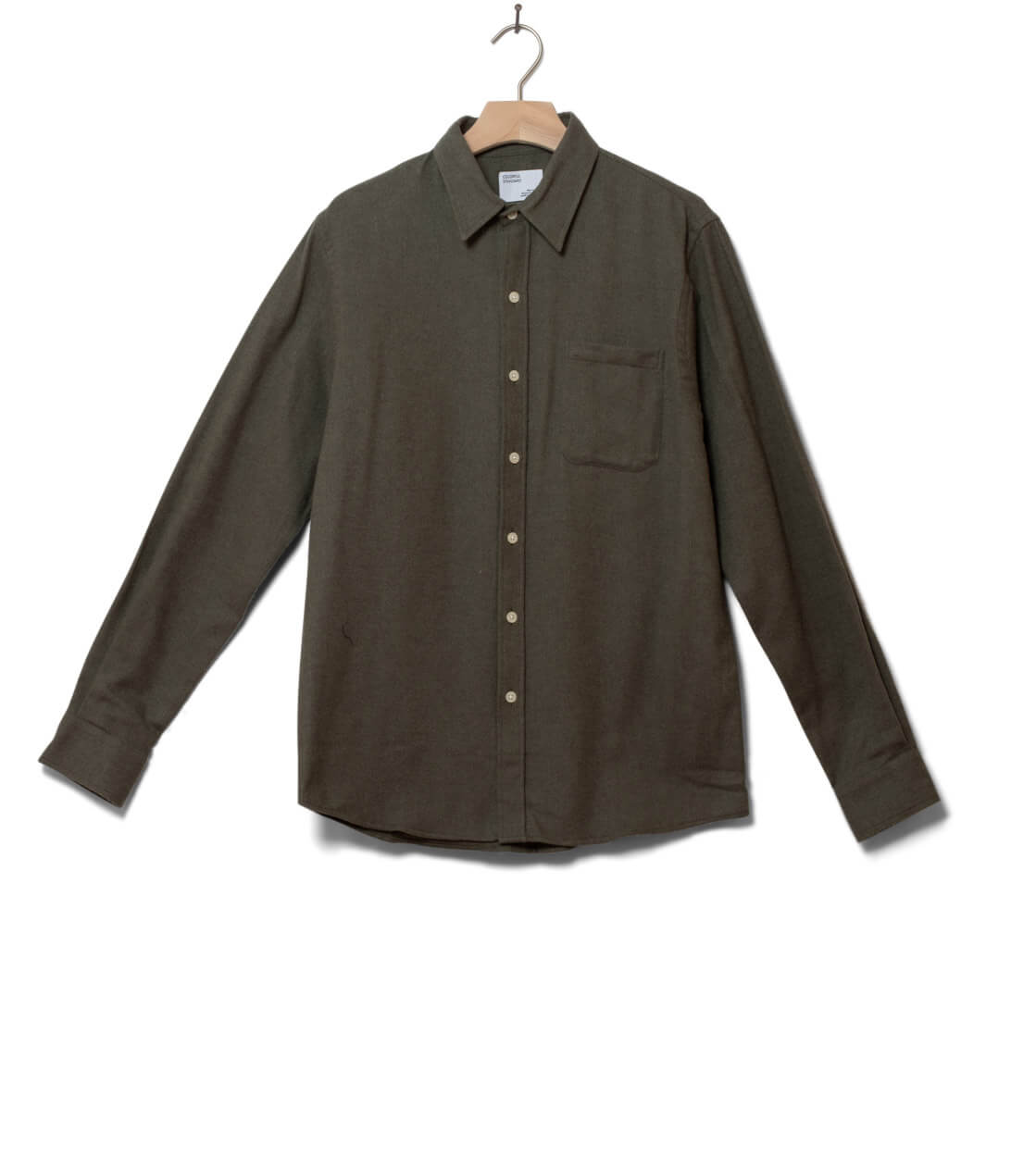 Colorful Standard Shirt Flannel CS 4006 green dusty olive