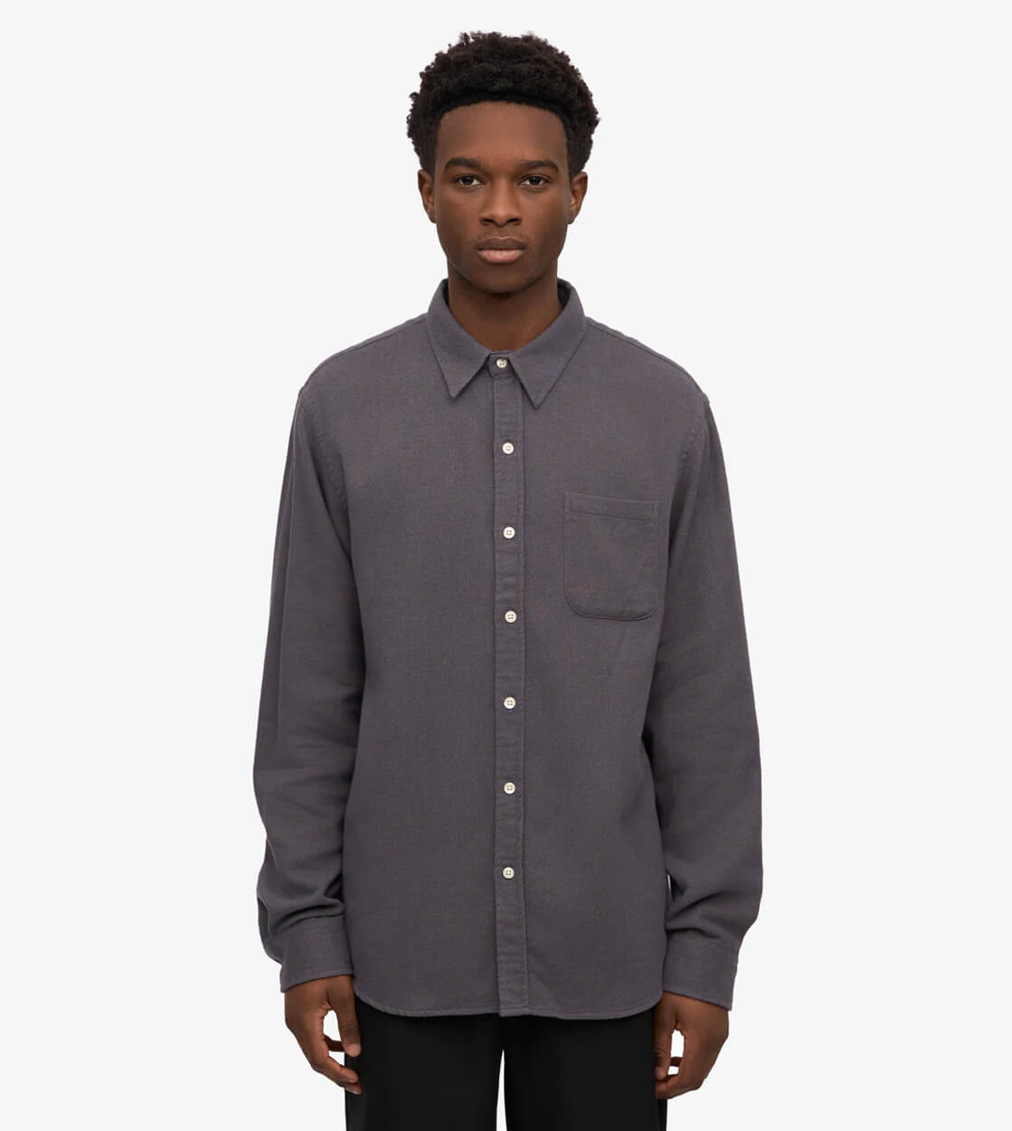 Colorful Standard Shirt Flannel CS 4006 grey lava