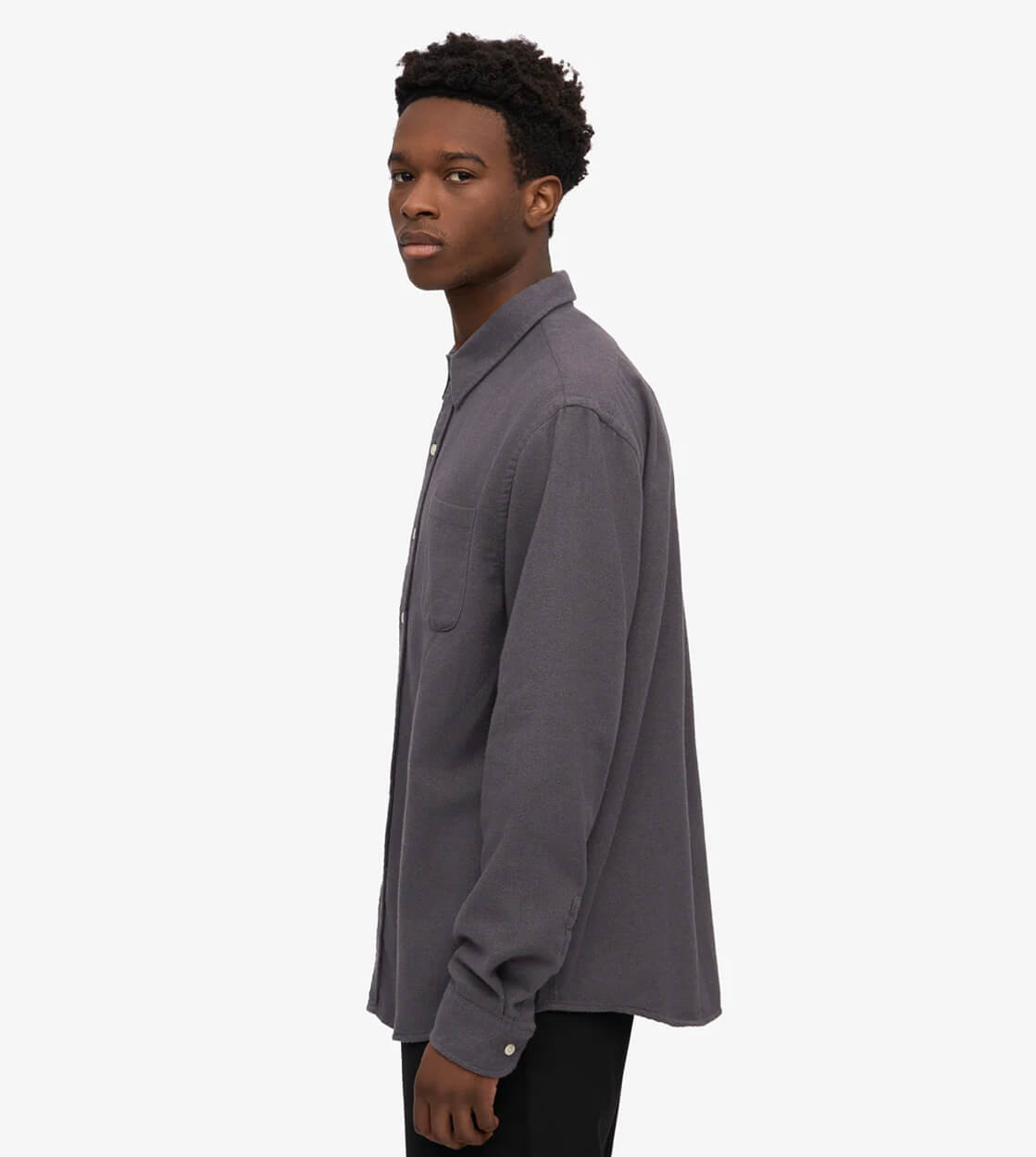 Colorful Standard Shirt Flannel CS 4006 grey lava