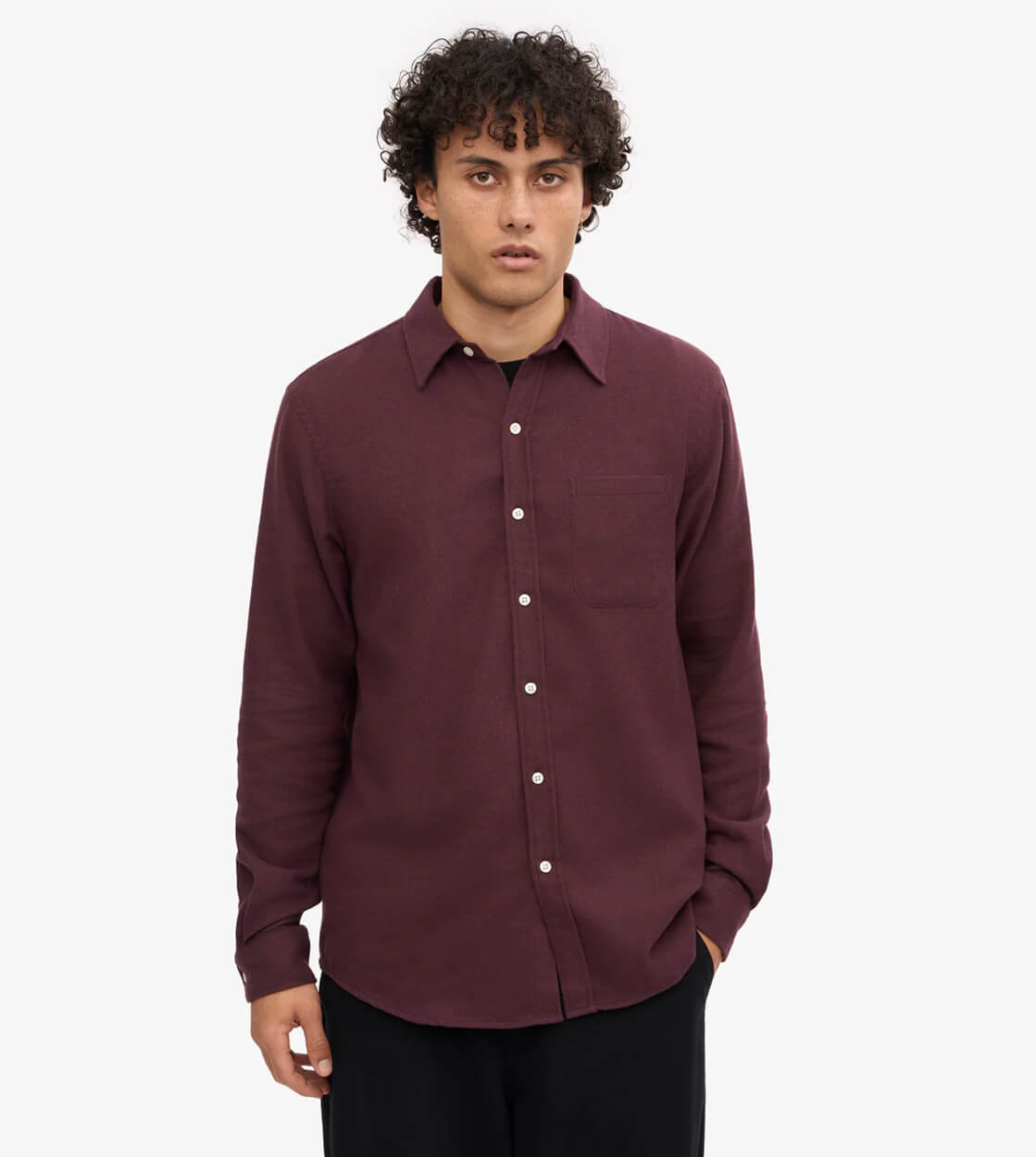 Colorful Standard Shirt Flannel CS 4006 red oxblood
