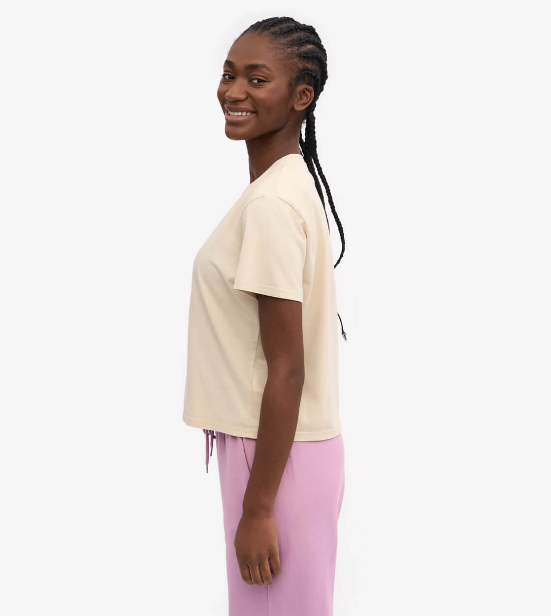 Colorful Standard W T-Shirt Boxy Crop CS2057 beige ivory white