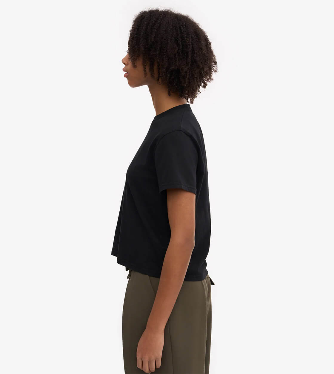 Colorful Standard W T-Shirt Boxy Crop CS2057 black deep
