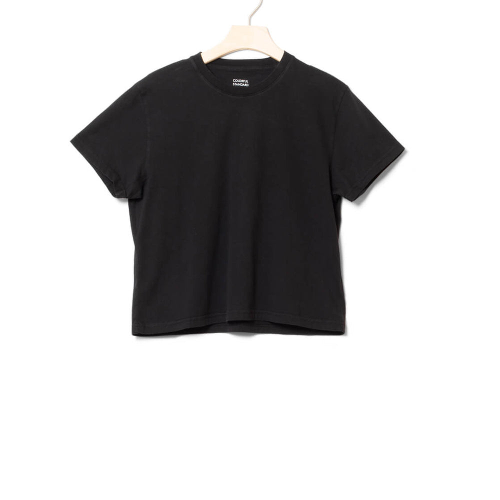 Colorful Standard W T-Shirt Boxy Crop CS2057 black deep
