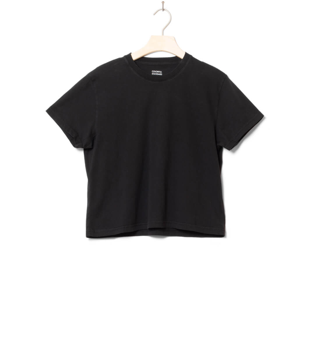 Colorful Standard W T-Shirt Boxy Crop CS2057 black deep
