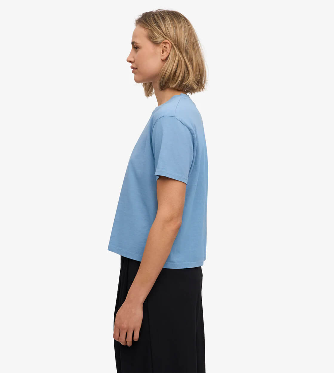 Colorful Standard W T-Shirt Boxy Crop CS2057 blue seaside