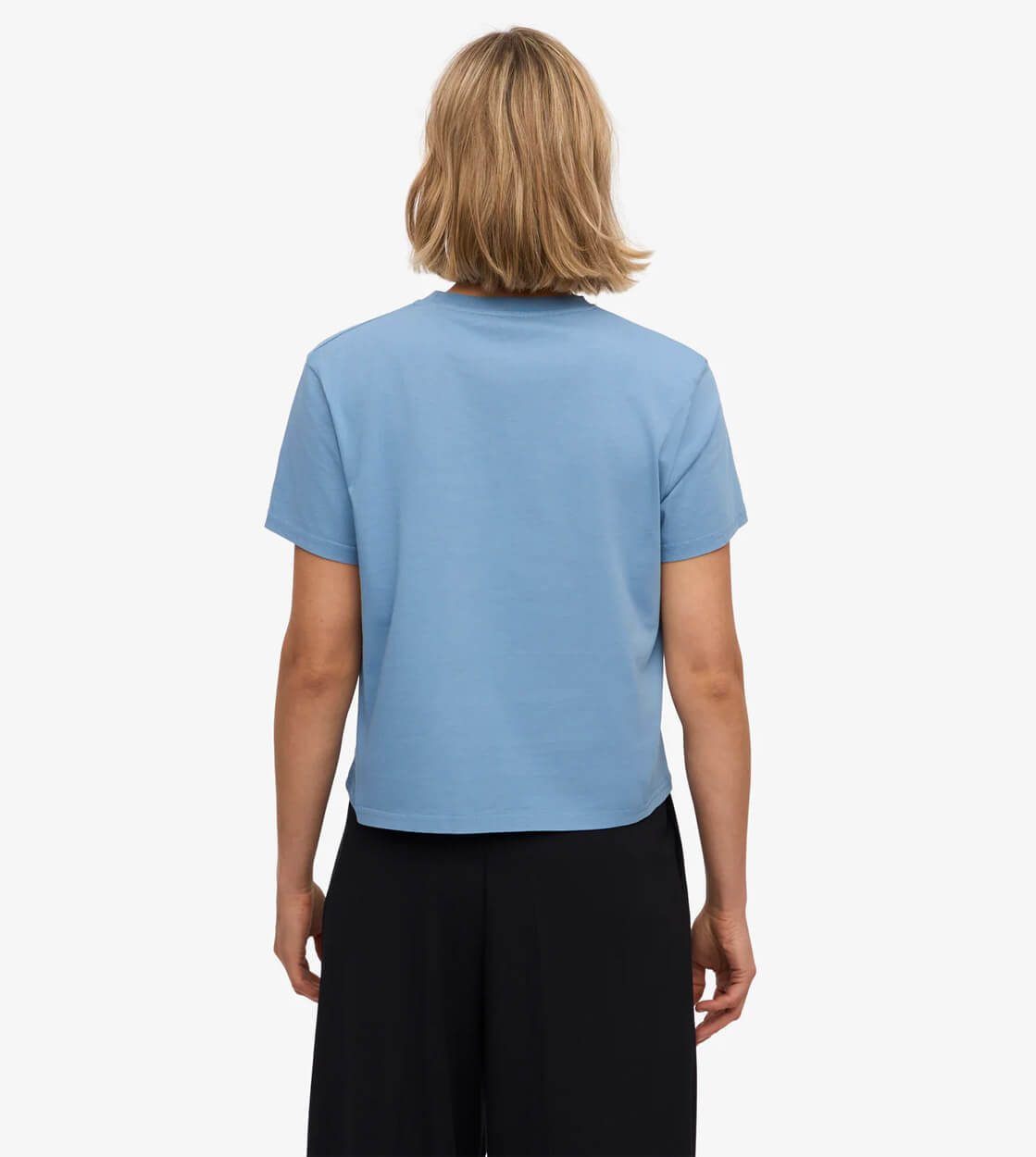 Colorful Standard W T-Shirt Boxy Crop CS2057 blue seaside