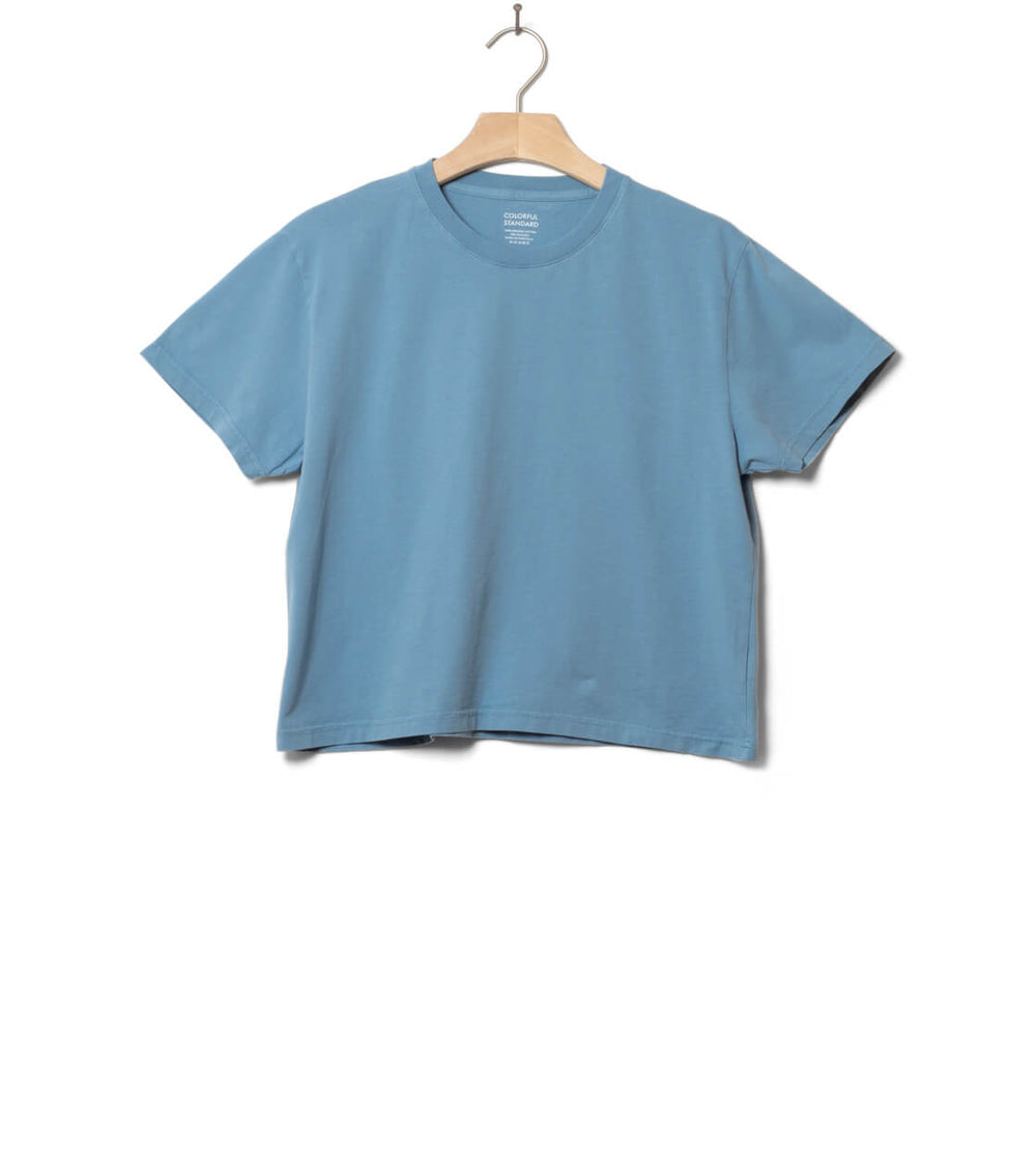 Colorful Standard W T-Shirt Boxy Crop CS2057 blue seaside
