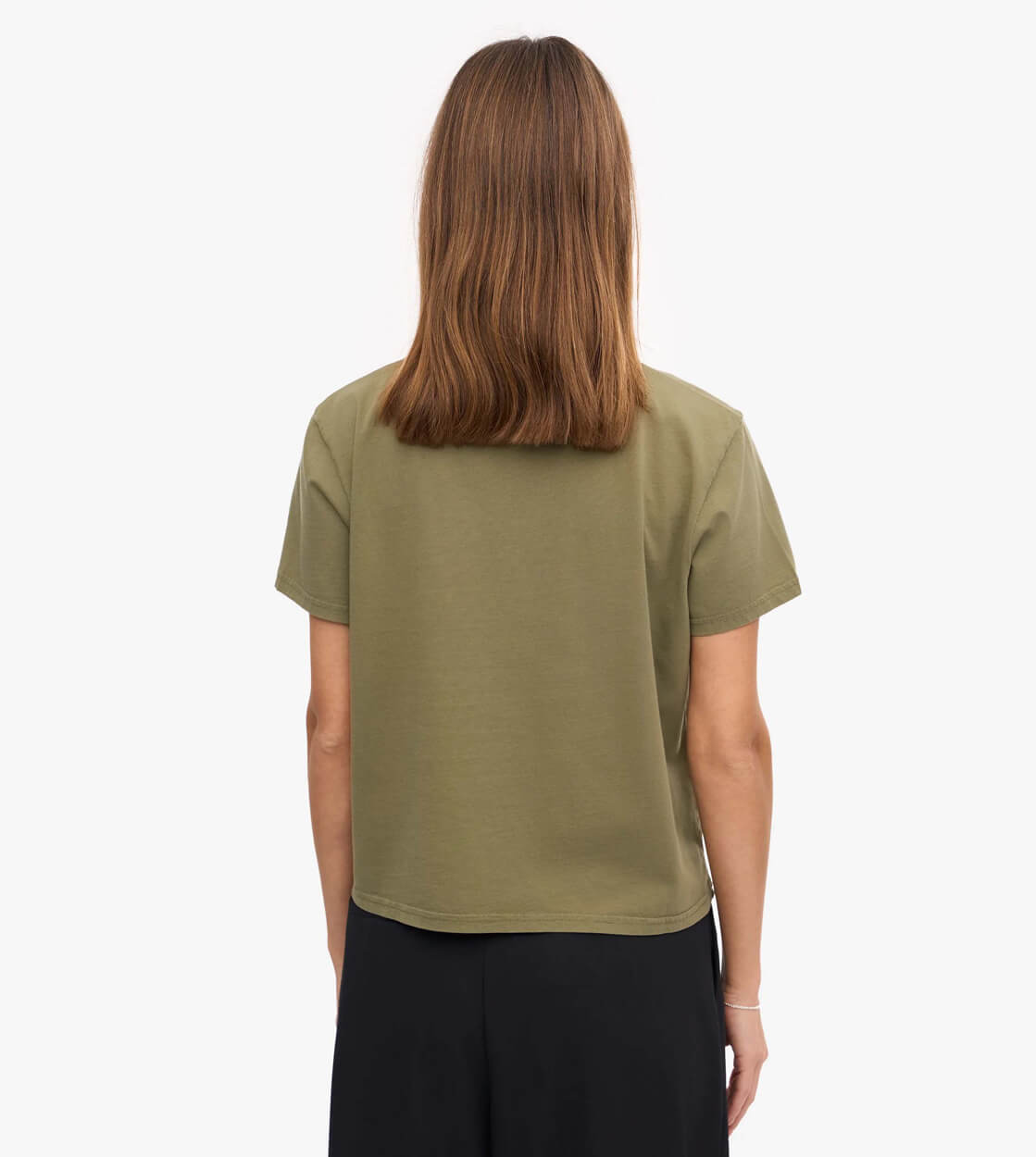 Colorful Standard W T-Shirt Boxy Crop CS2057 green dusty olive