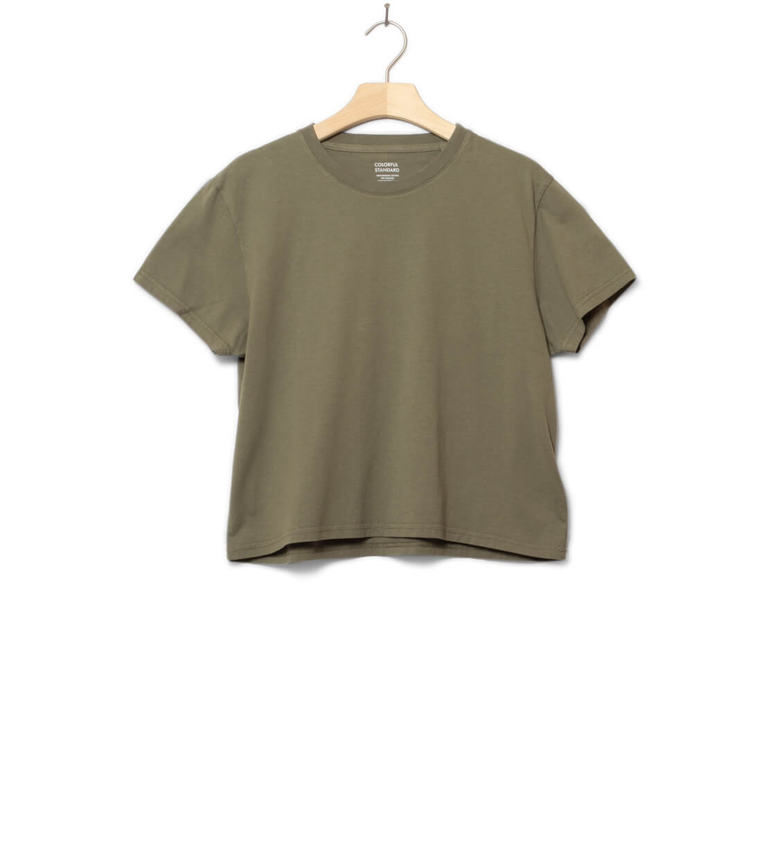 Colorful Standard W T-Shirt Boxy Crop CS2057 green dusty olive