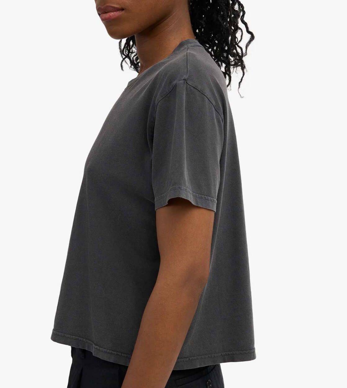 Colorful Standard W T-Shirt Boxy Crop CS2057 grey faded black