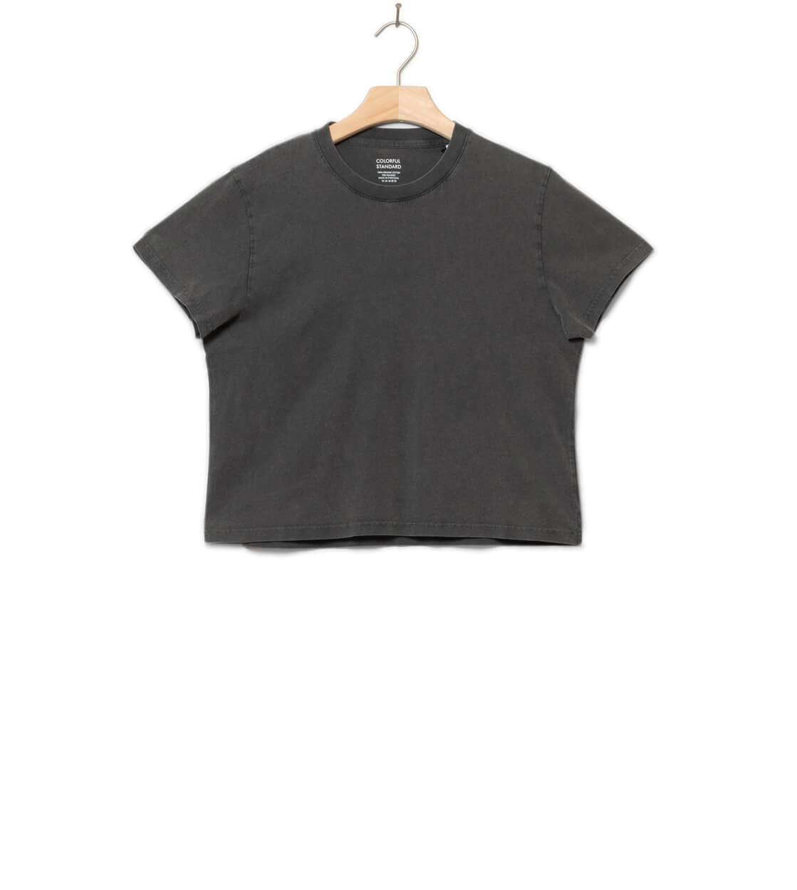 Colorful Standard W T-Shirt Boxy Crop CS2057 grey faded black